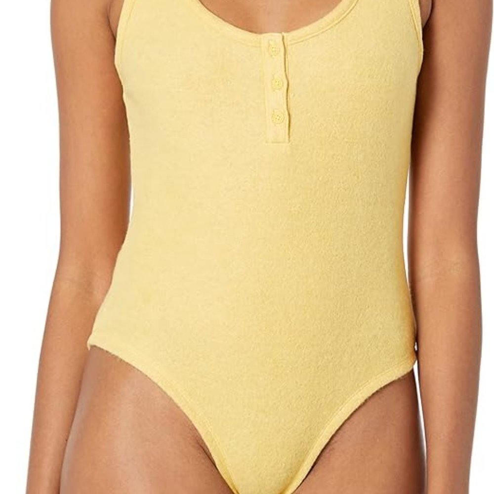 Kendall & Kylie Womens Tank Top Bodysuit Marigold Yellow Medium - Picture 10 of 10